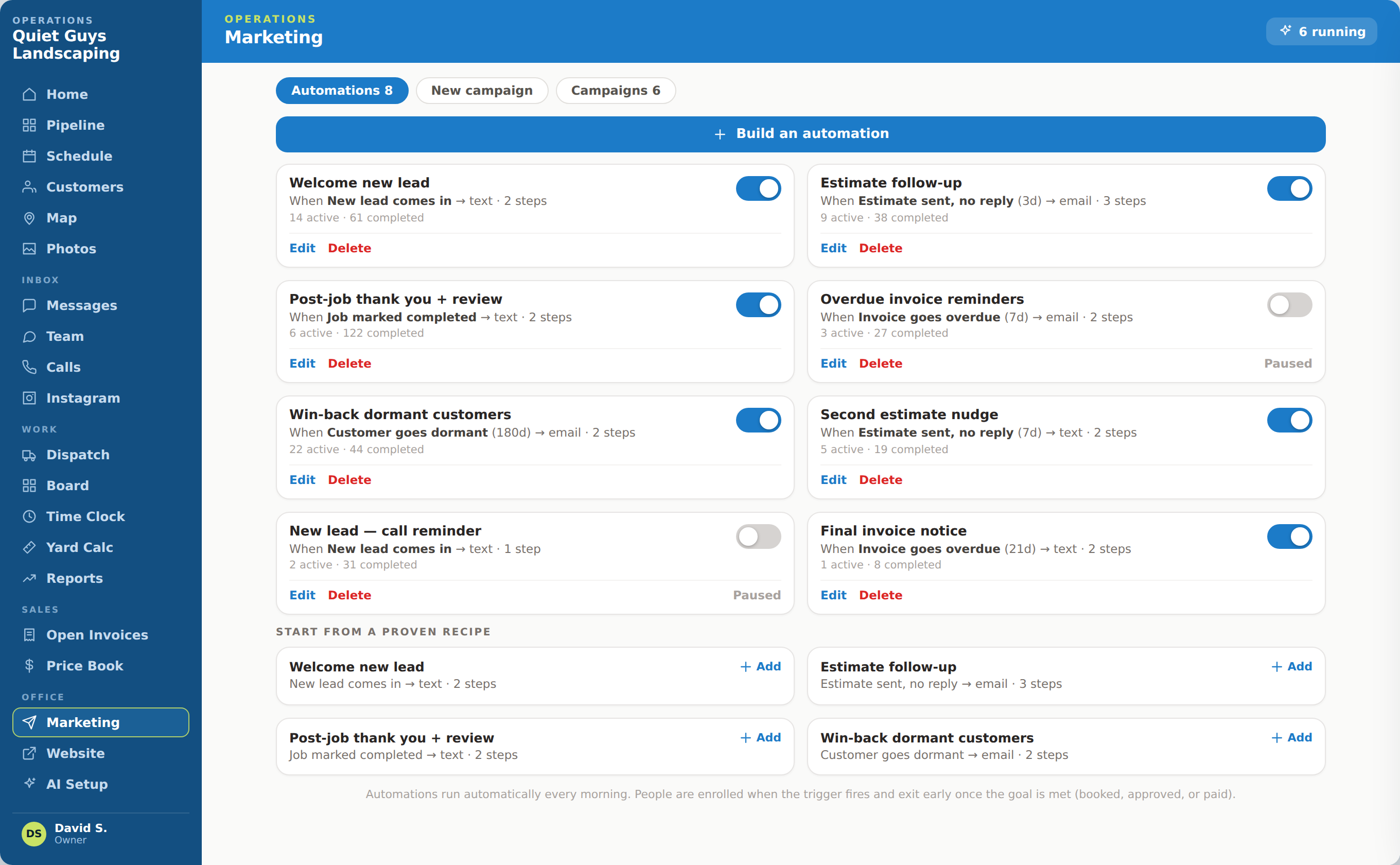Opsly marketing automations